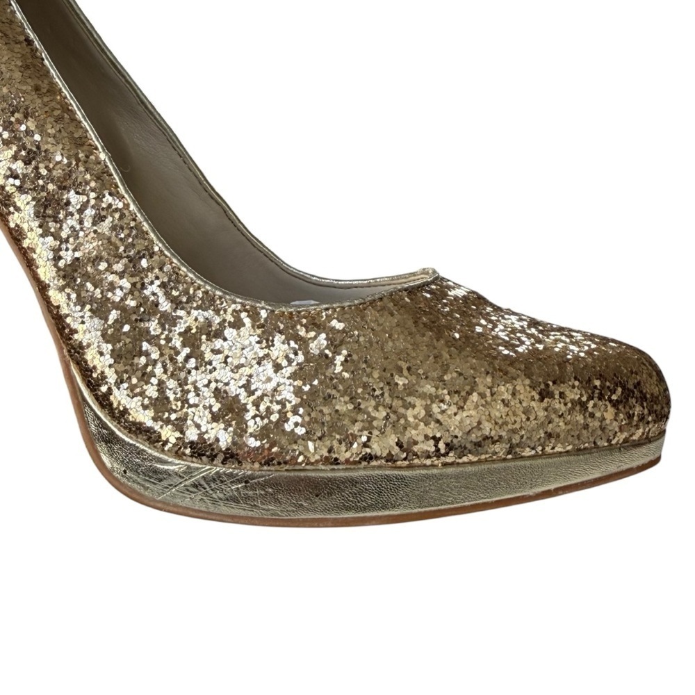 Nine West Rocha Gold Glitter Cushioned Pumps Women’s Size 9 Stiletto Heels Glam - Picture 8 of 16